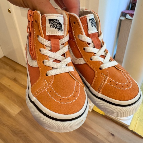 Vans Other - Vans Kids Orange High-Top Sneakers with White Accents